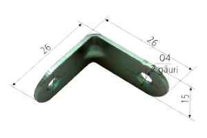 Ъглова Скоба за Мебели Euro SG 4017-2626ZG