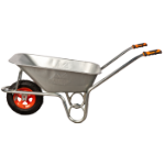 Galvanized Wheelbarrow with Pneumatic Wheel and Metal Rim Evotools Plus