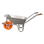 Galvanized Wheelbarrow with Polyurethane Wheel and Metal Rim Evotools Plus