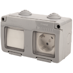 Exterior Schuko Socket + Two Way Switch