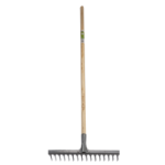 Carbon Grey Rake with Wood Handle